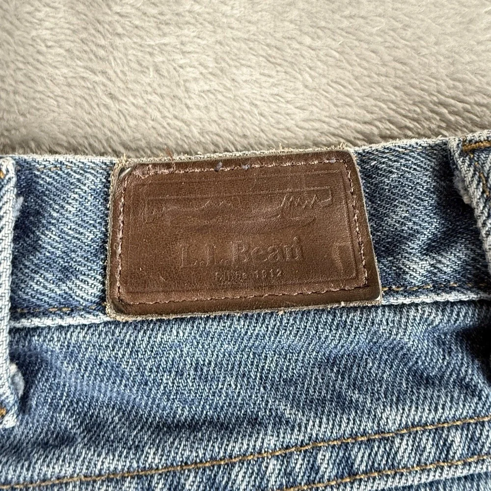 L.L.Bean Flannel Lined Jeans Mens 36x34 Classic Fit Blue Denim Straight Leg Warm